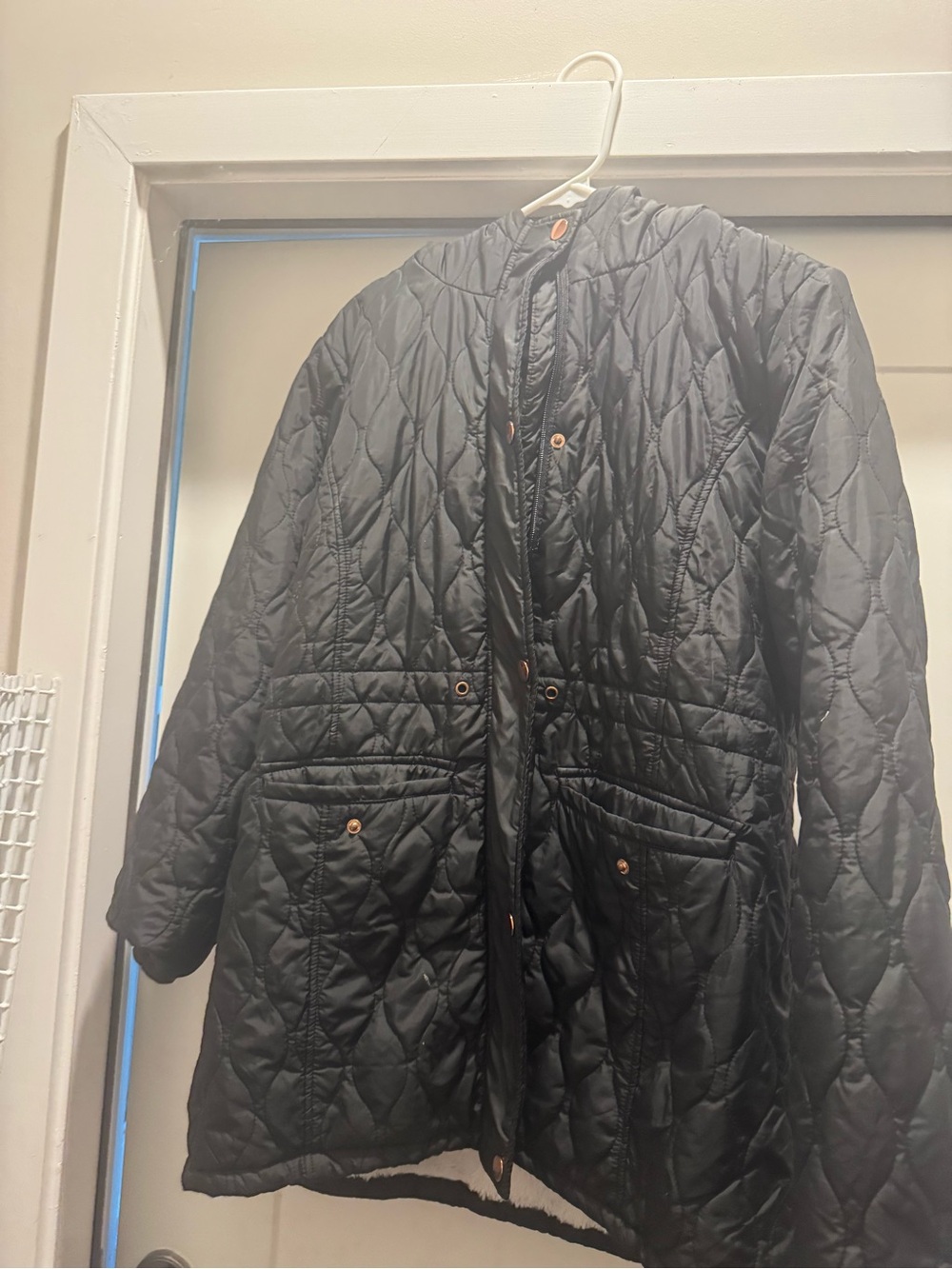 Women or men Black Quilted Long Jacket - Lightweight Insulated Coat